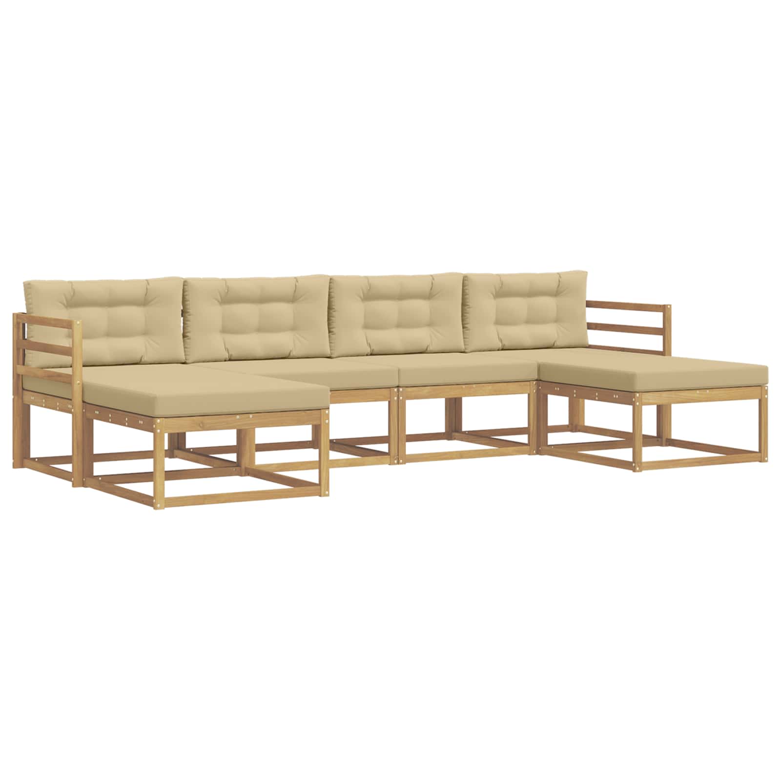 Set vanjskih sofa s jastukom 6 pcs Bijela i bež