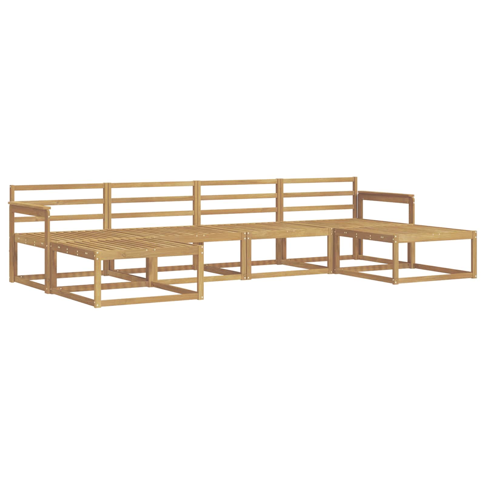 Set vanjskih sofa 6 pcs Bijela Čvrsto drvo akacije