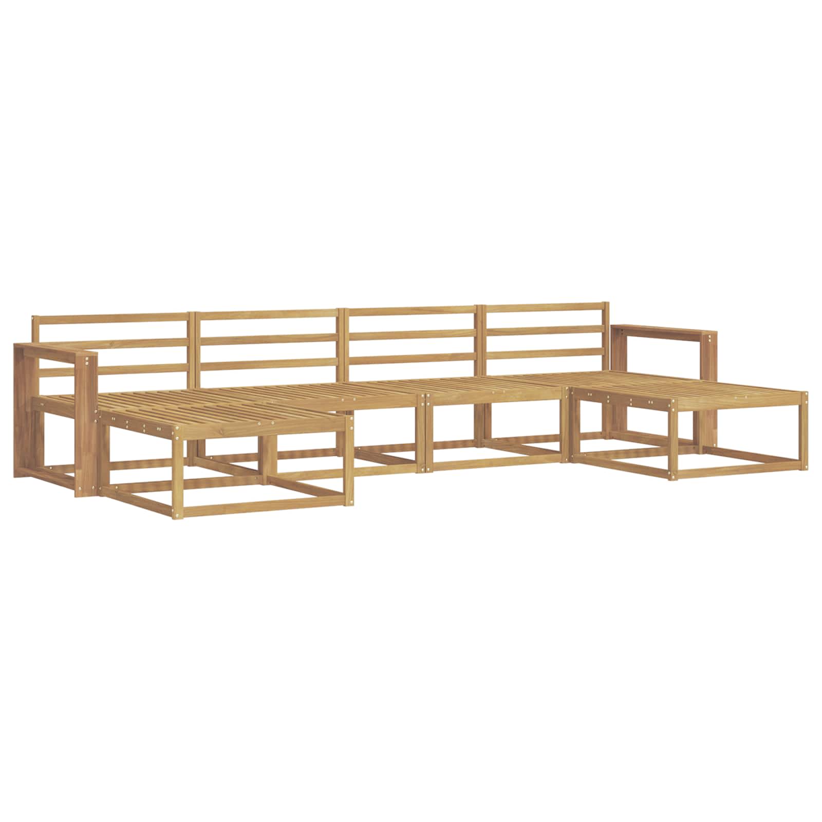 Set vanjskih sofa 6 pcs Bijela Čvrsto drvo akacije
