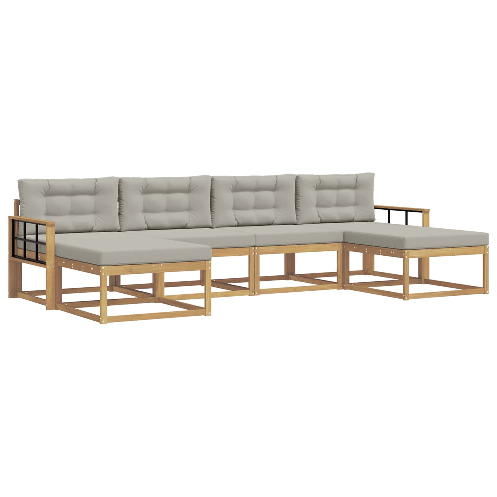 Set vanjskih sofa s jastukom 6 pcs Bijela i svjetlosiva