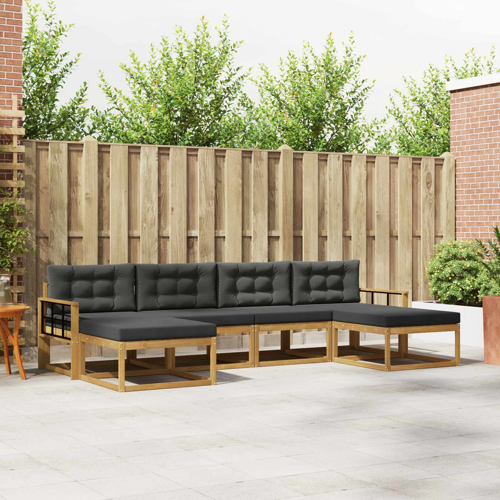 Set vanjskih sofa s jastukom 6 pcs Bijela i antracit