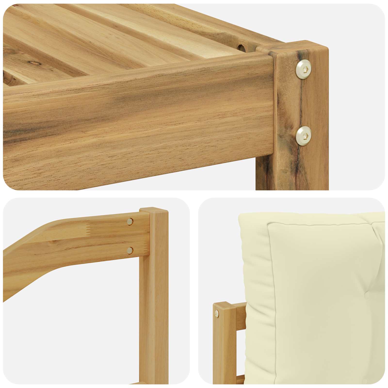 Set vanjskih sofa s jastukom 6 pcs Bijela i krem