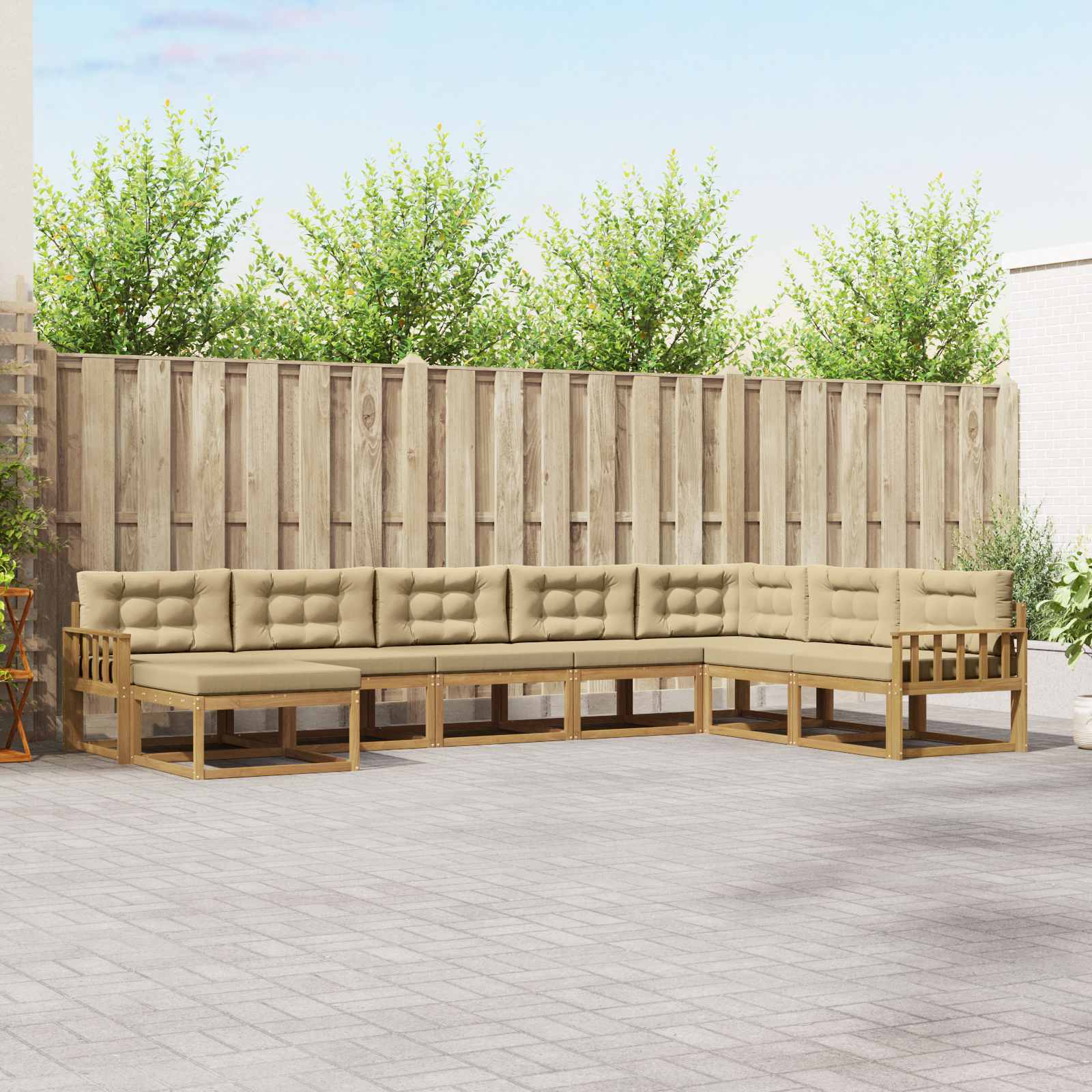 Set vanjskih sofa 8 pcs Bijela i bež