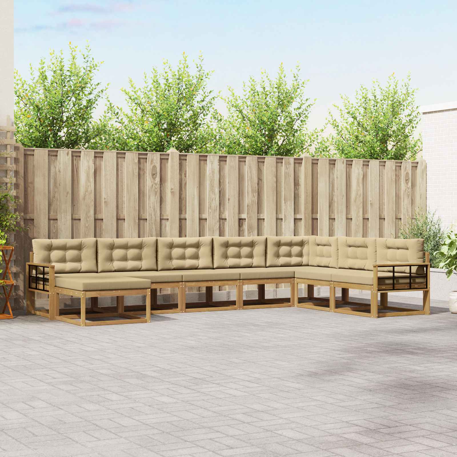 Set vanjskih sofa 8 pcs Bijela i bež