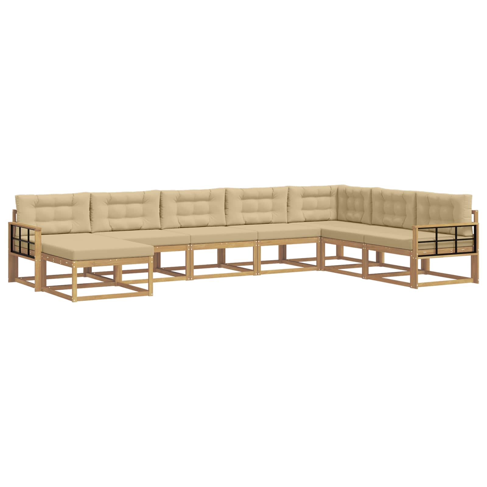 Set vanjskih sofa 8 pcs Bijela i bež