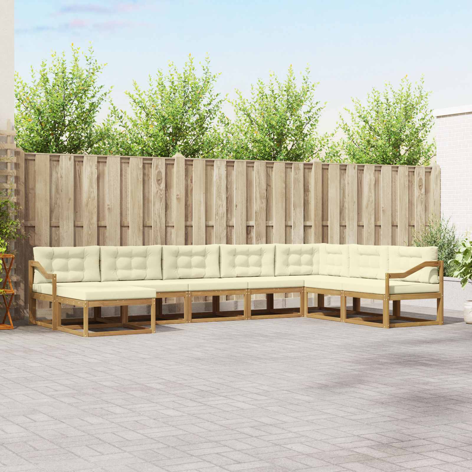 Set vanjskih sofa 8 pcs Bijela i krem