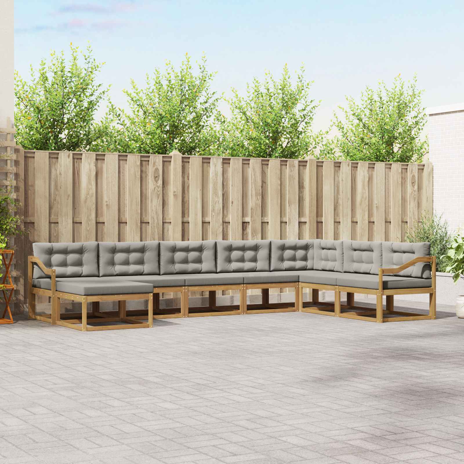 Set vanjskih sofa 8 pcs Bijela i svjetlosiva
