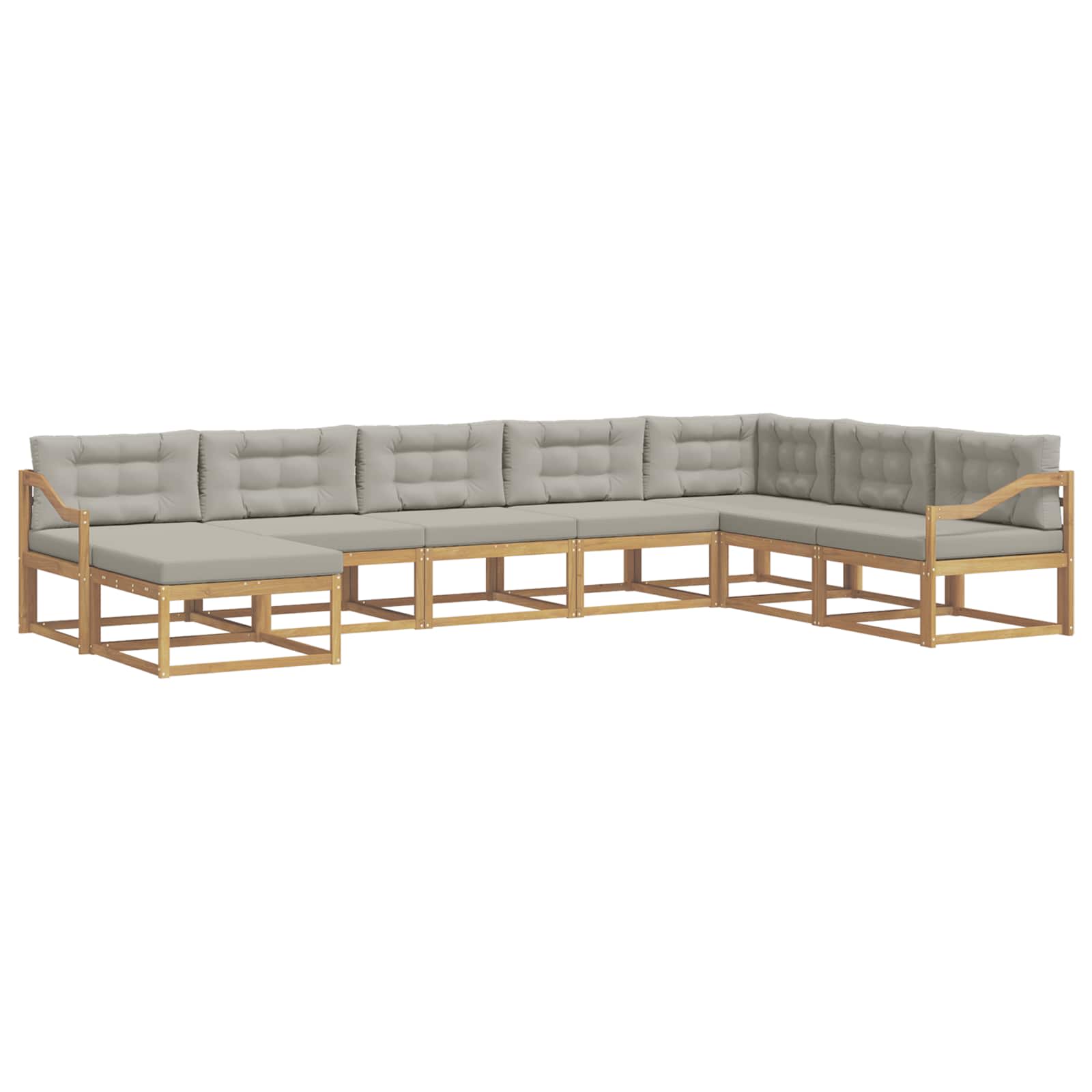 Set vanjskih sofa 8 pcs Bijela i svjetlosiva
