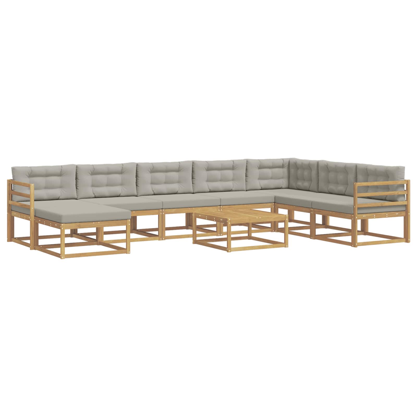 Set vanjskih sofa 9 pcs Bijela i svjetlosiva