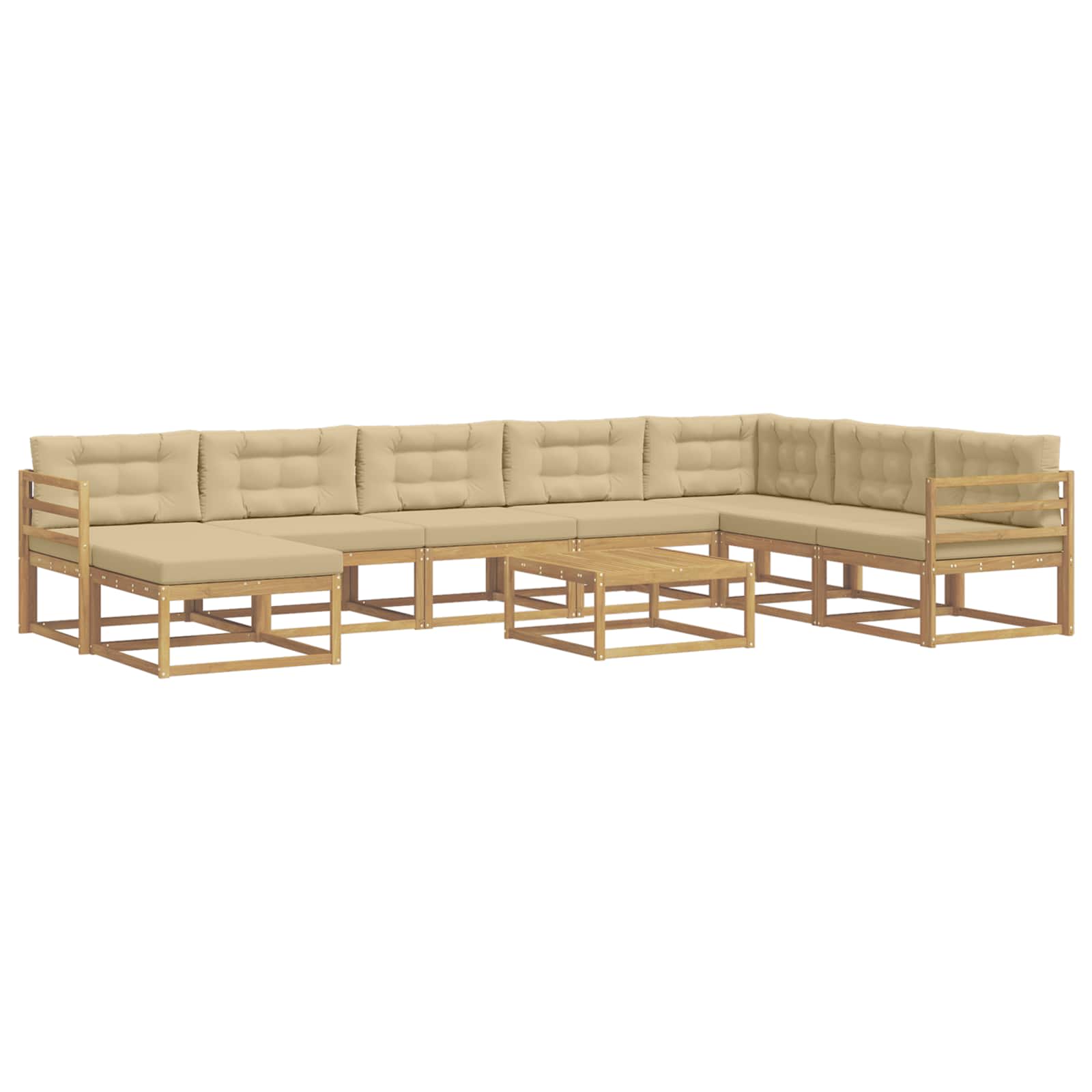 Set vanjskih sofa 9 pcs Bijela i bež