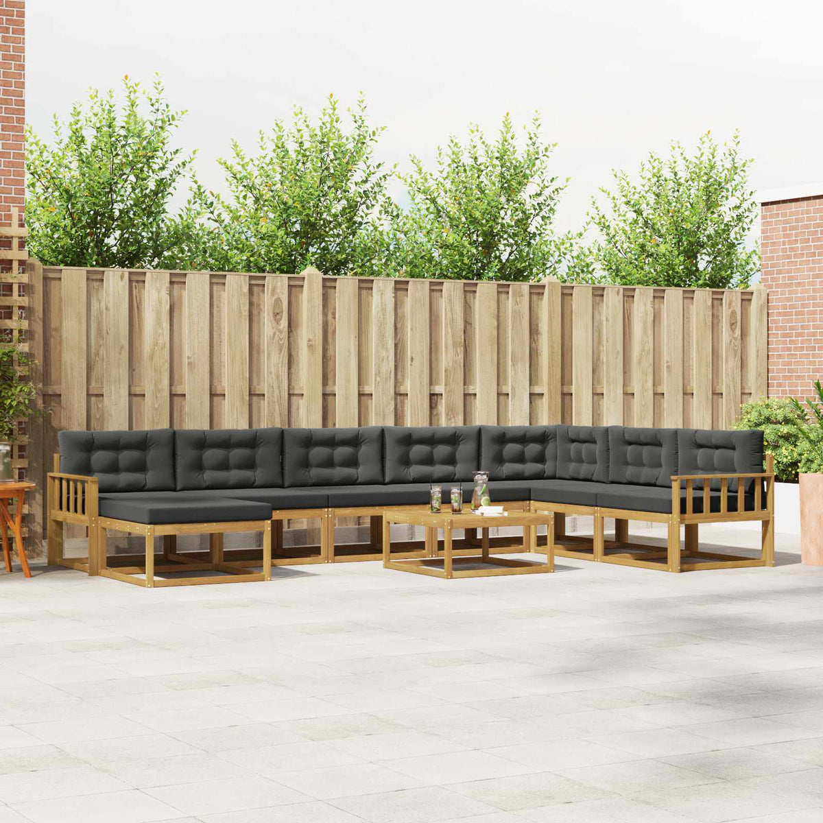 Set vanjskih sofa 9 kom. Bijela i antracit
