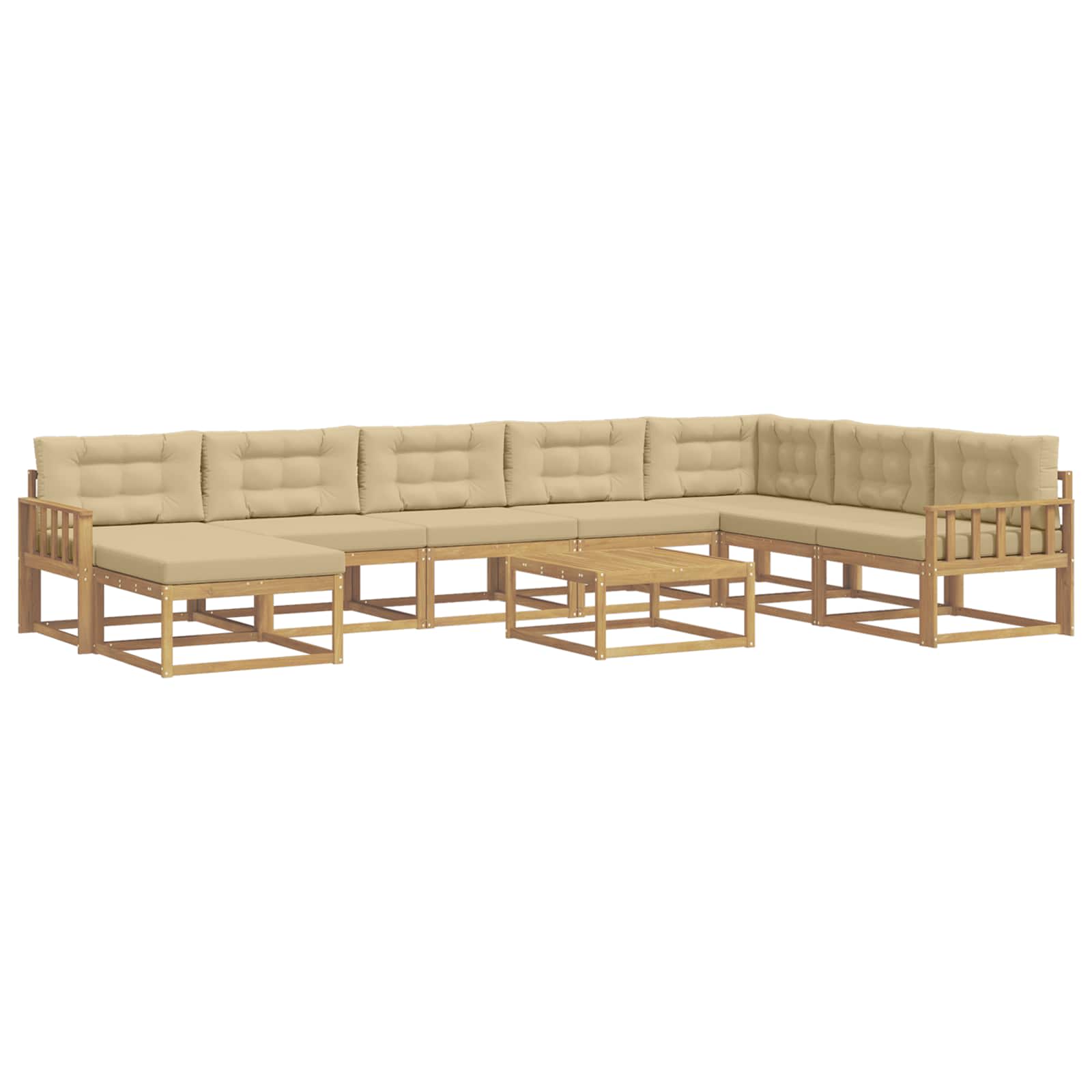 Set vanjskih sofa 9 pcs Bijela i bež