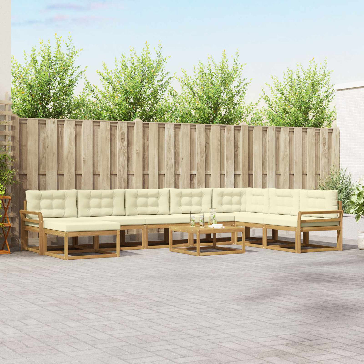 Set vanjskih sofa 9 kom. Bijela i krem