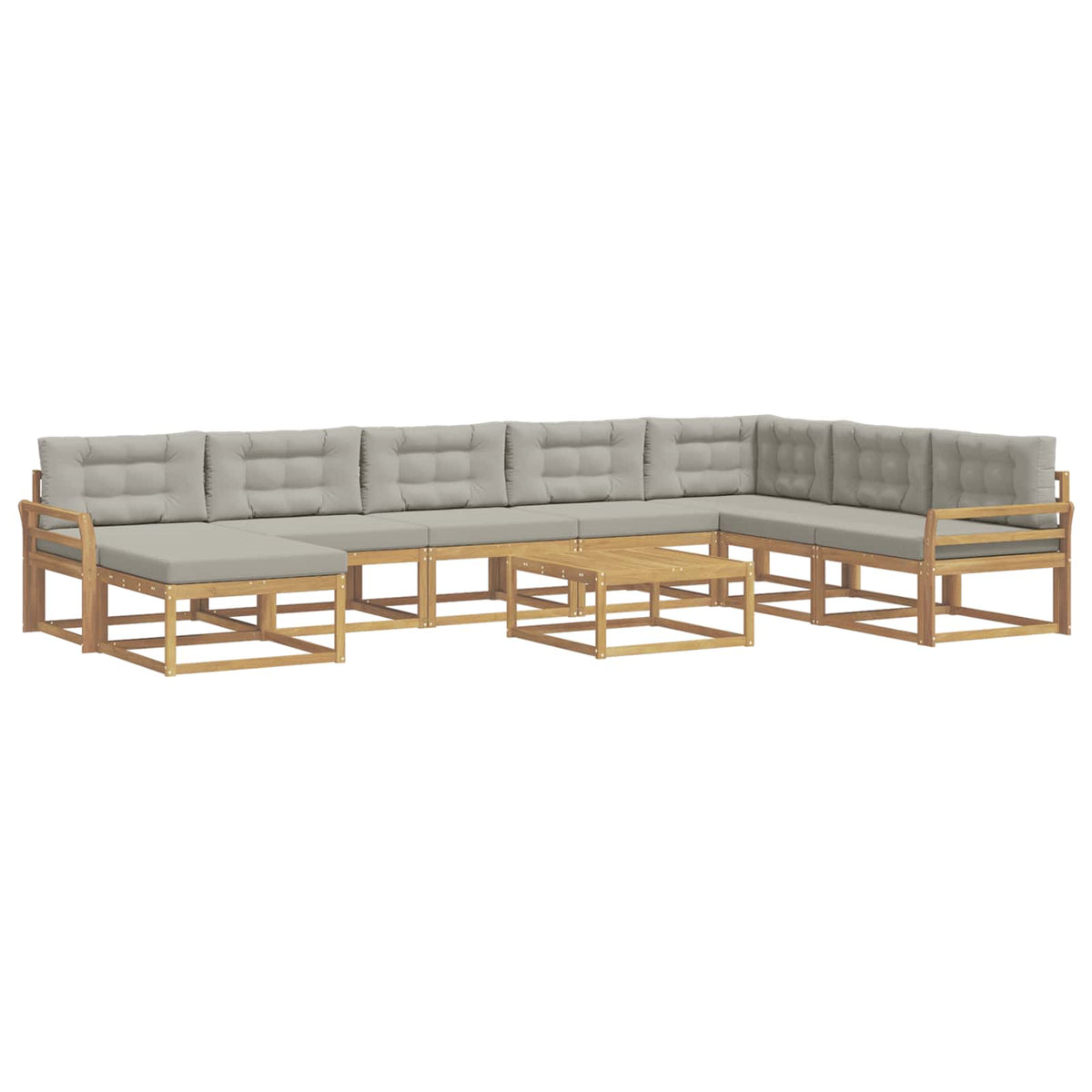 Set vanjskih sofa 9 kom. Bijela i svjetlosiva