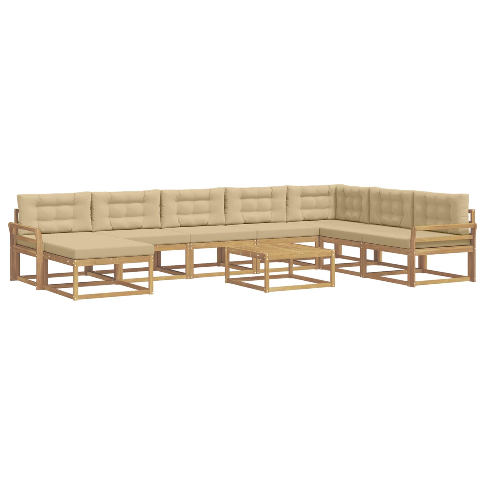 Set vanjskih sofa 9 pcs Bijela i bež