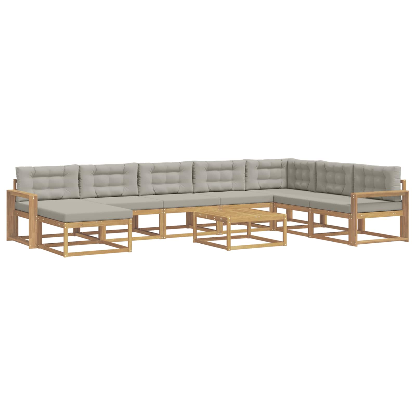 Set vanjskih sofa 9 pcs Bijela i svjetlosiva