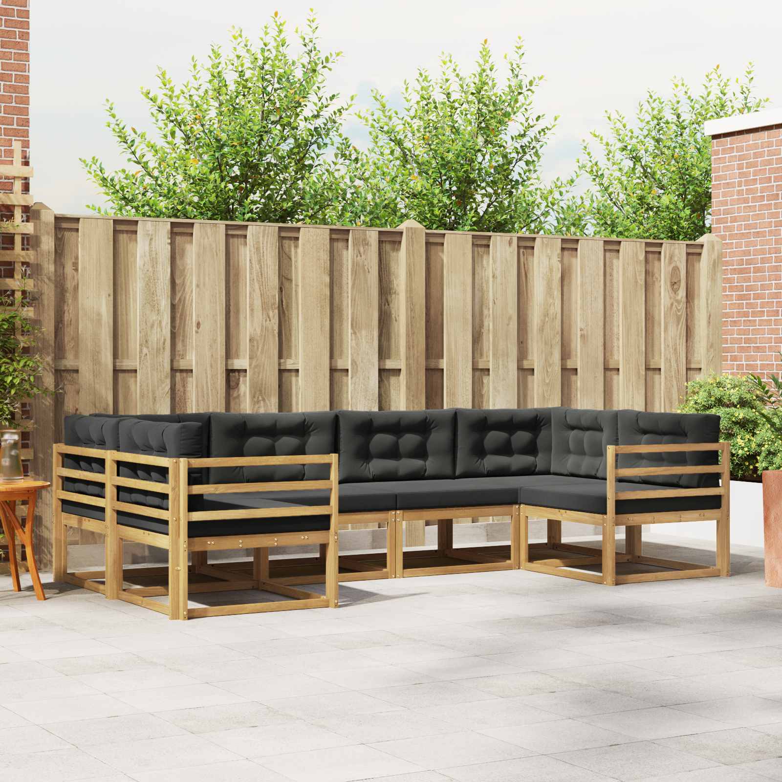 Set vanjskih sofa s jastukom 6 pcs Bijela i antracit