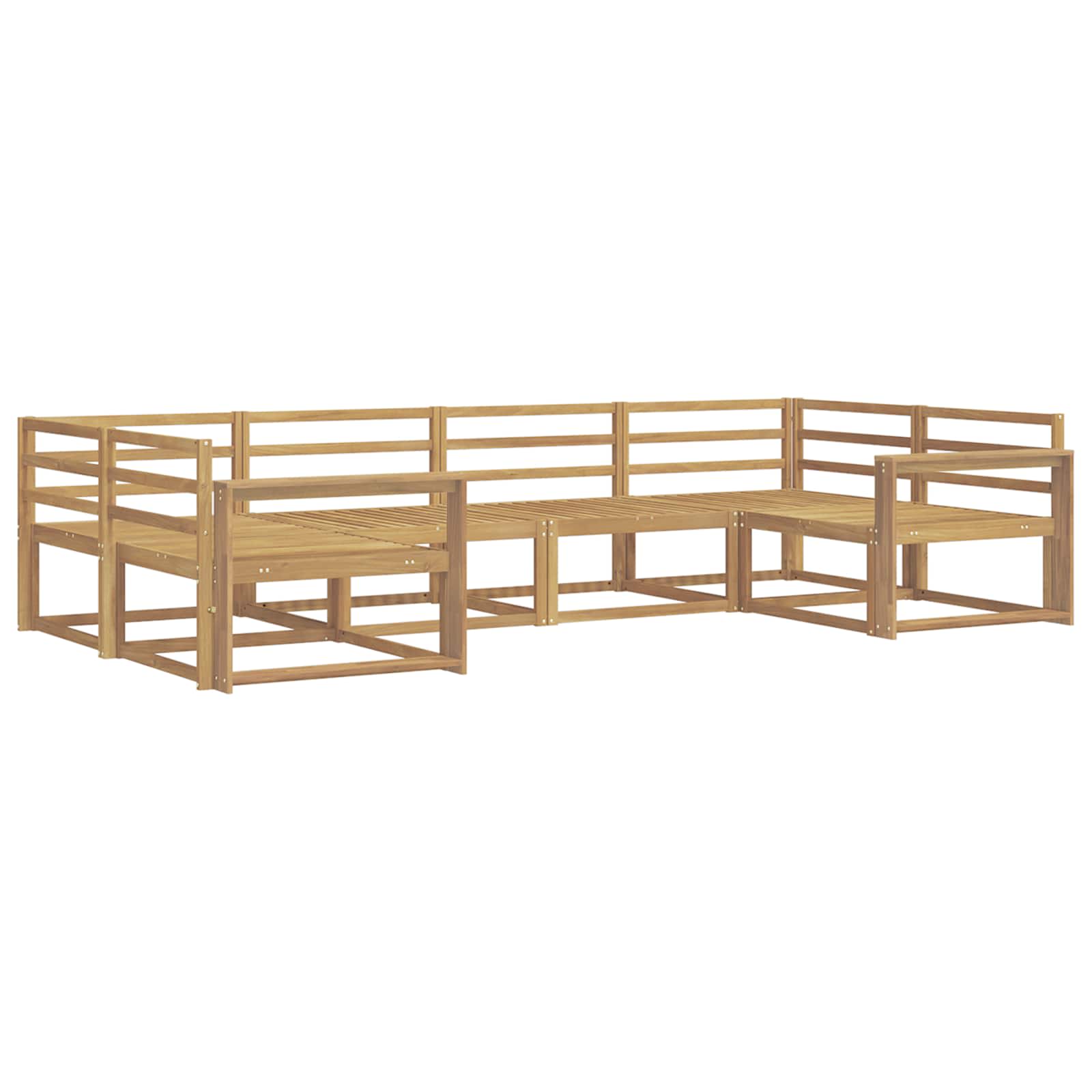 Set vanjskih sofa 6 pcs Bijela Čvrsto drvo akacije