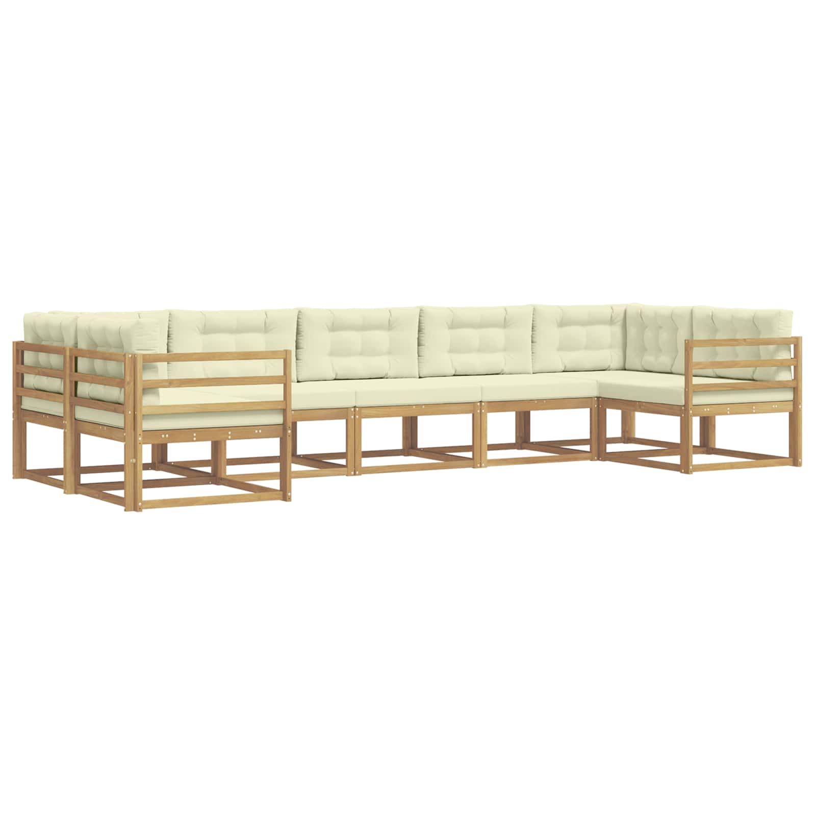 Set vanjskih sofa s jastukom 7 pcs Bijela i krem