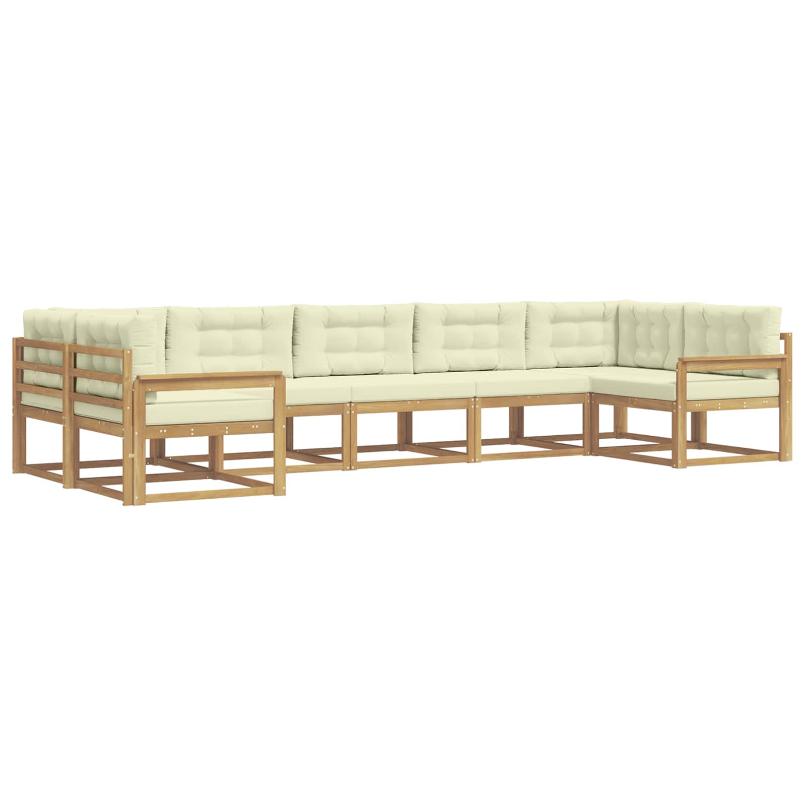 Set vanjskih sofa s jastukom 7 pcs Bijela i krem