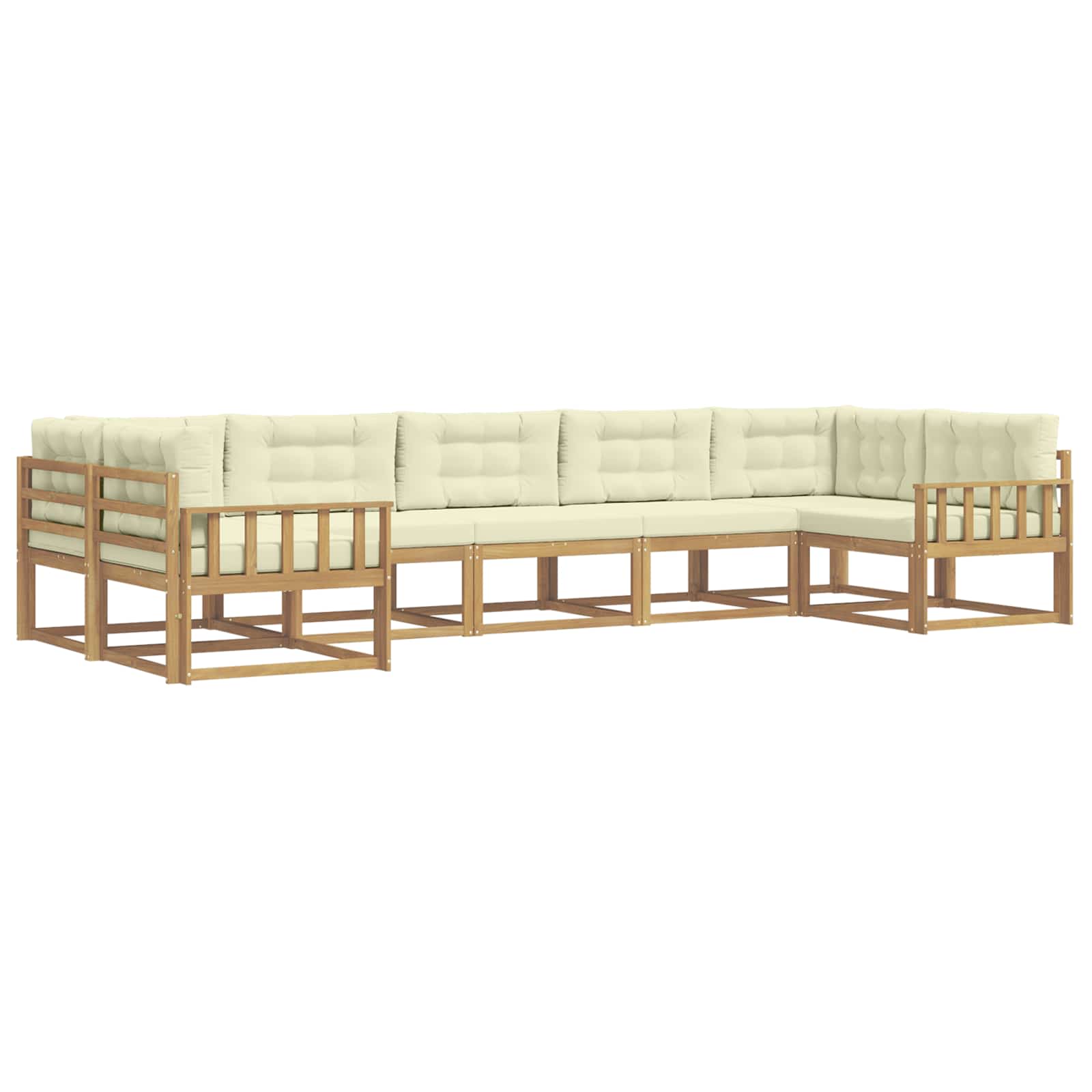Set vanjskih sofa s jastukom 7 pcs Bijela i krem