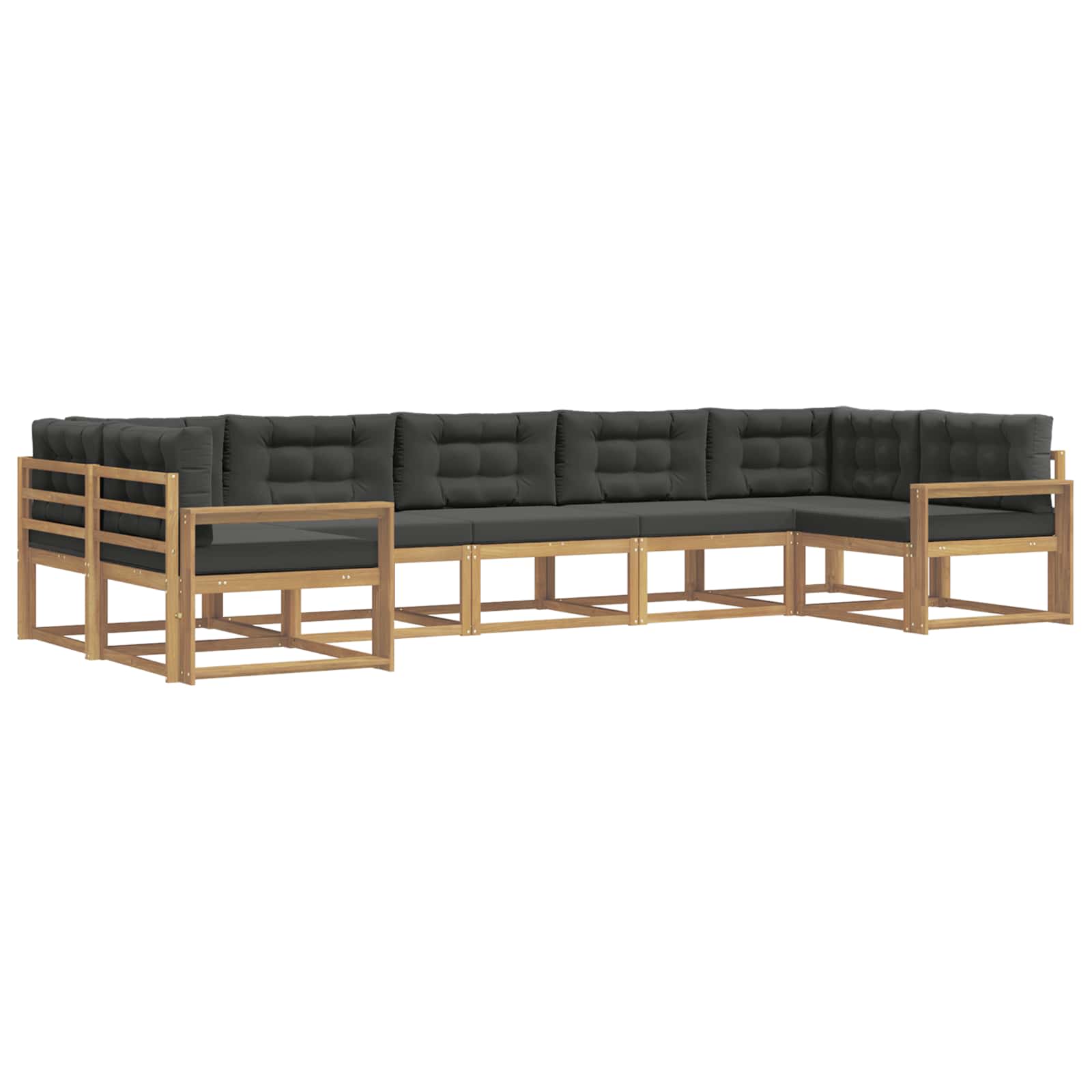 Set vanjskih sofa s jastukom 7 pcs Bijela i antracit