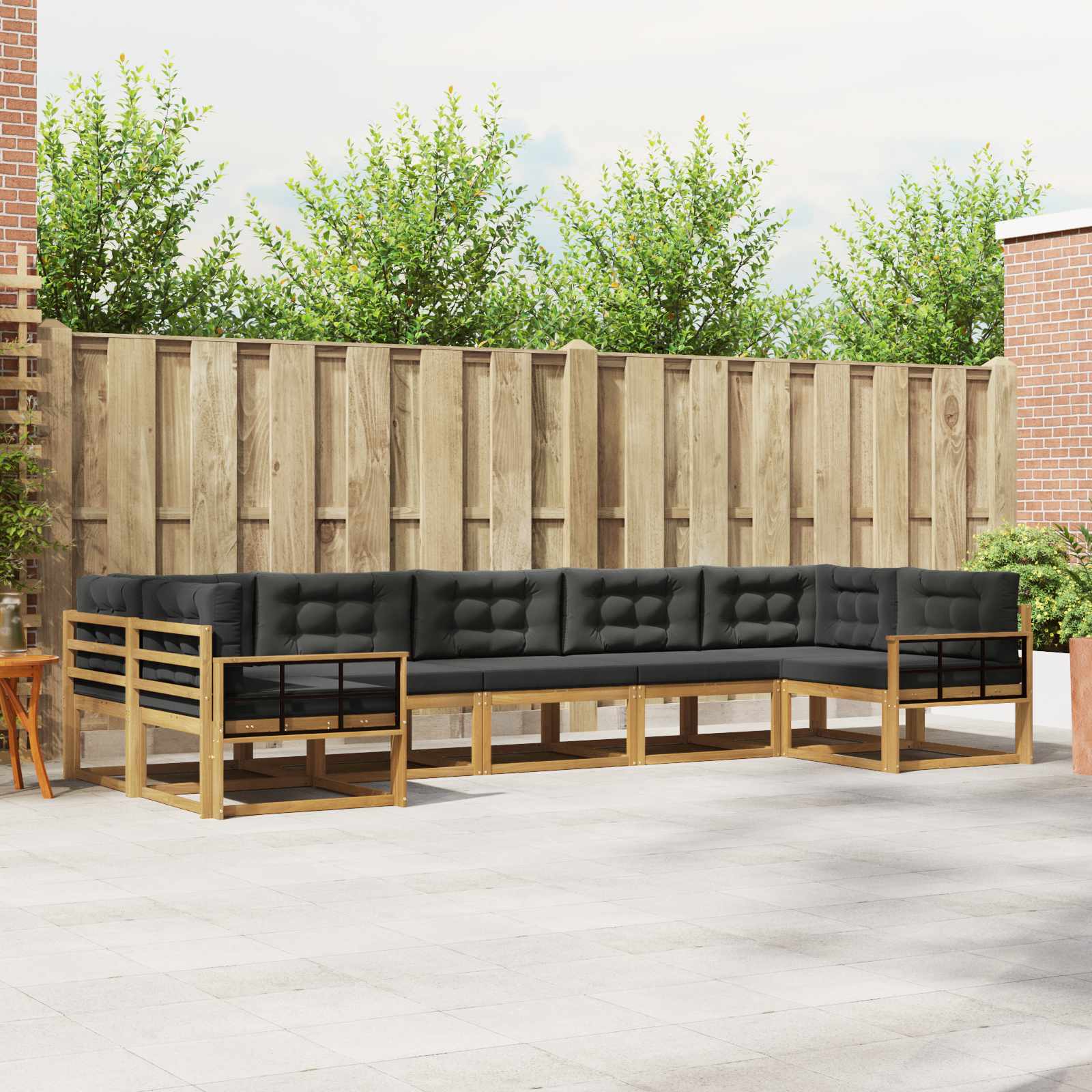 Set vanjskih sofa s jastukom 7 pcs Bijela i antracit