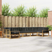 Set vanjskih sofa 7 kom. Bijela i antracit Smeđa 404 x 168,5 x 73 cm
