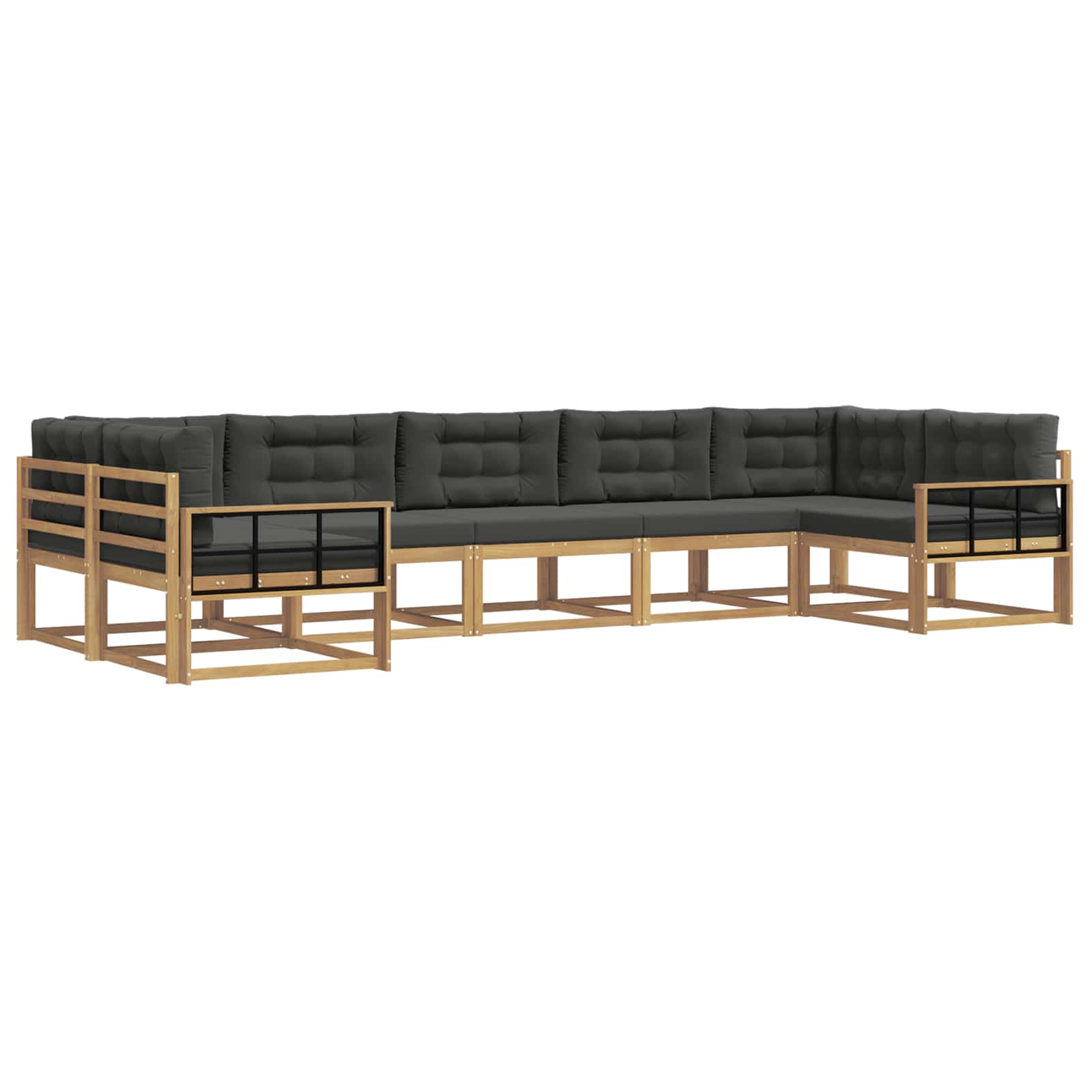 Set vanjskih sofa s jastukom 7 pcs Bijela i antracit