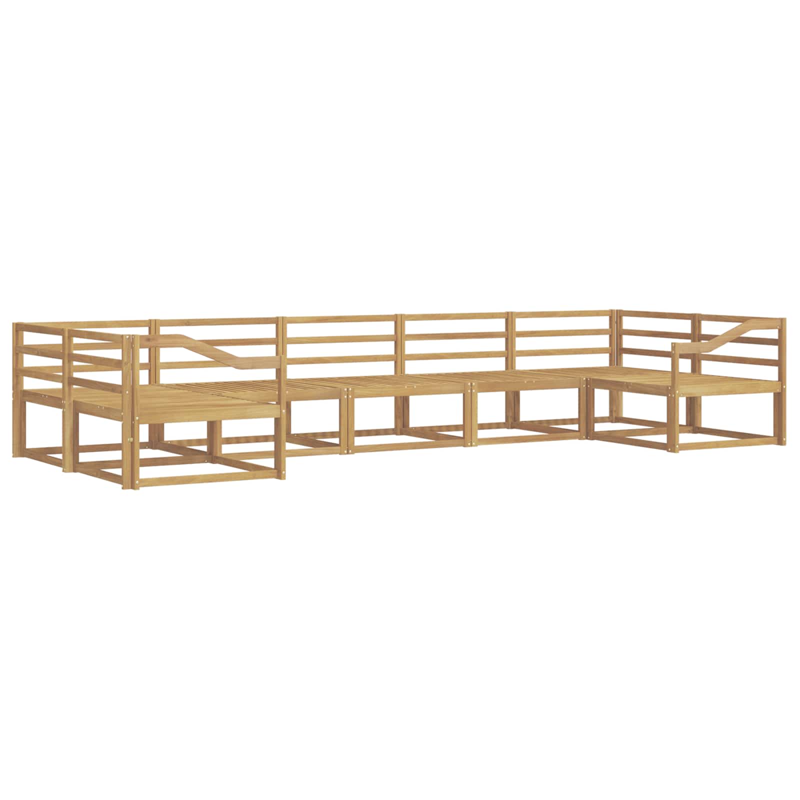 Set vanjskih sofa 7 pcs Bijela Čvrsto drvo akacije