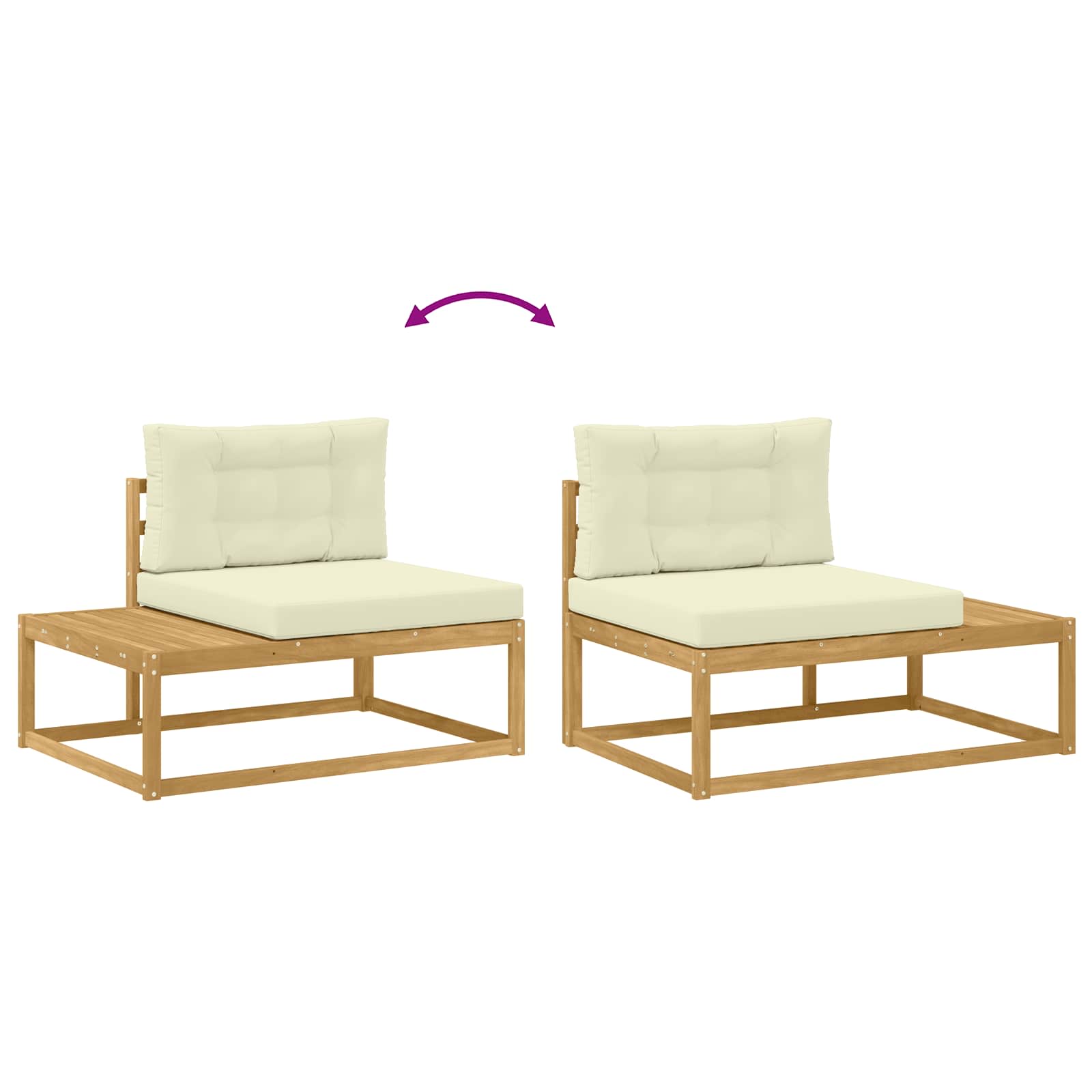 Set vanjskih sofa Bijela 277,5 x 198,5 x 73 cm Poliester
