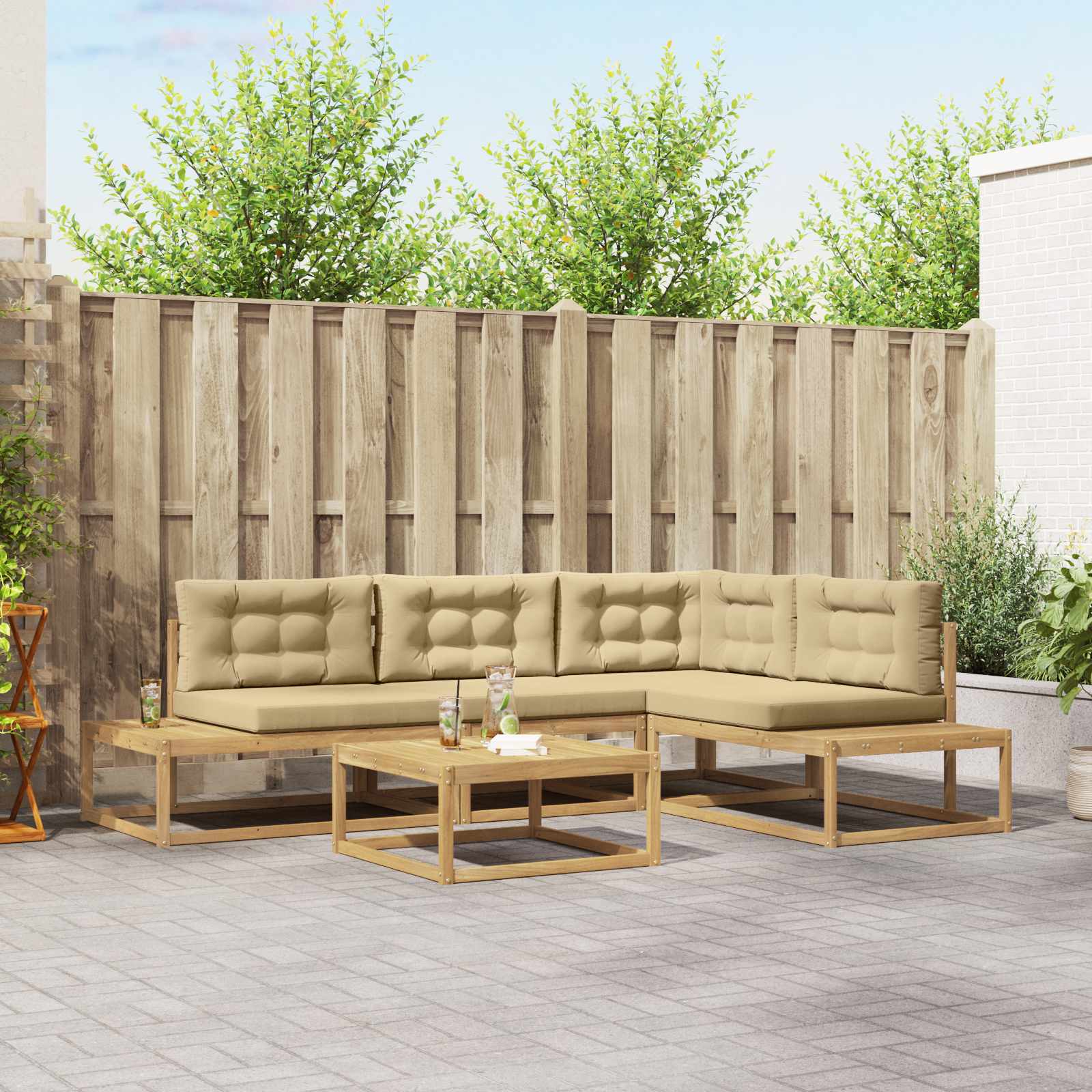 Set vanjskih sofa s jastukom Bijela 79 x 79 x 37 cm Poliester