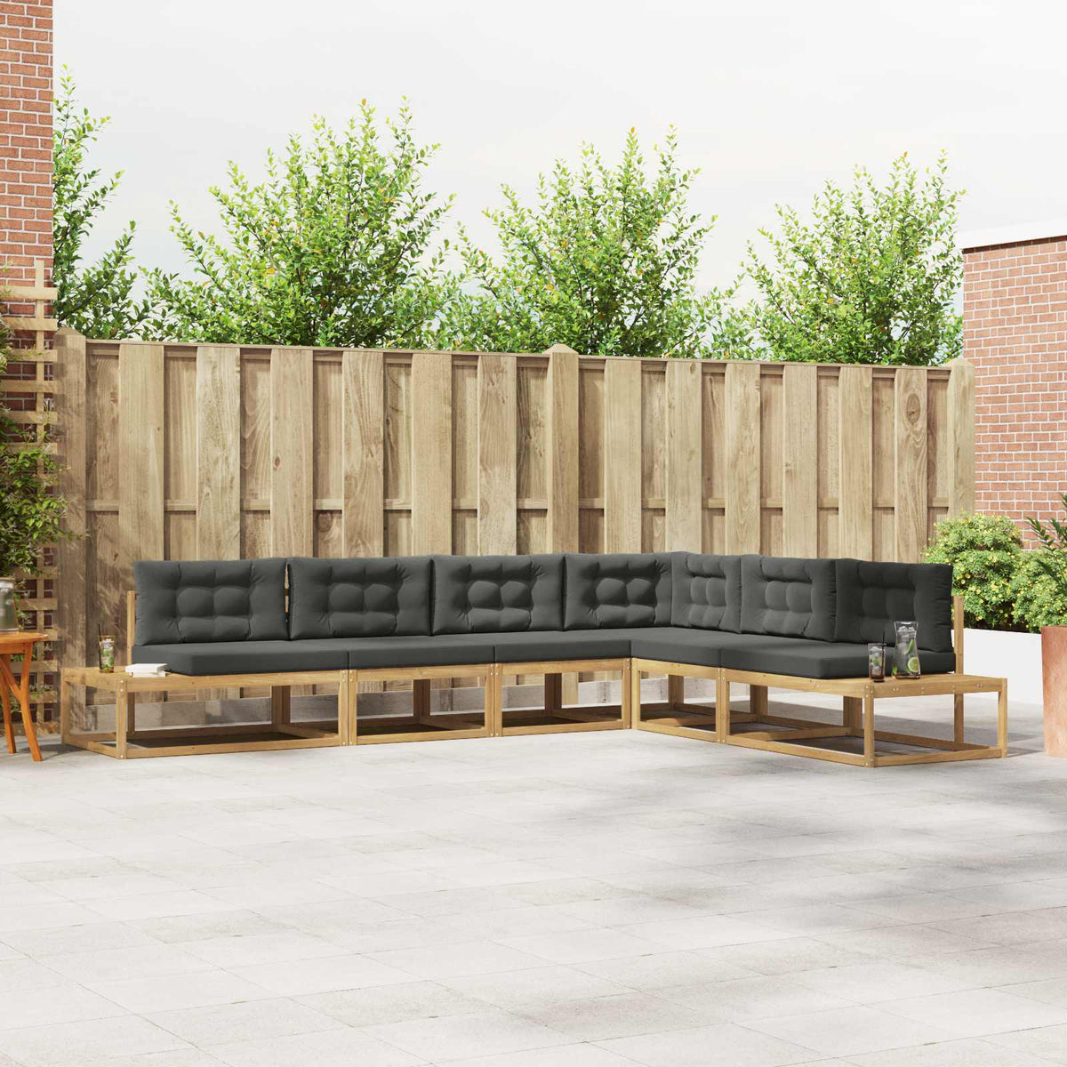Set vanjskih sofa 6 kom. Bijela i antracit Poliester