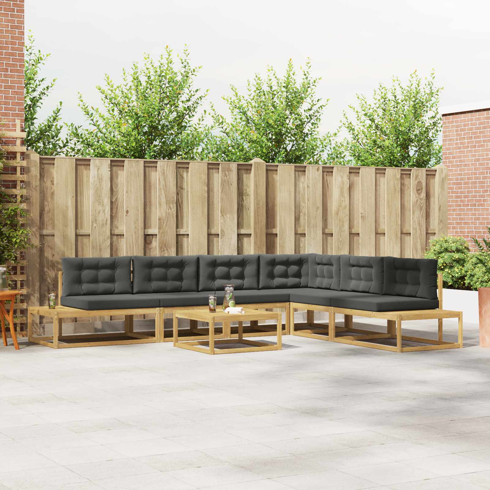 Set vanjskih sofa s jastukom Bijela 79 x 79 x 37 cm Poliester