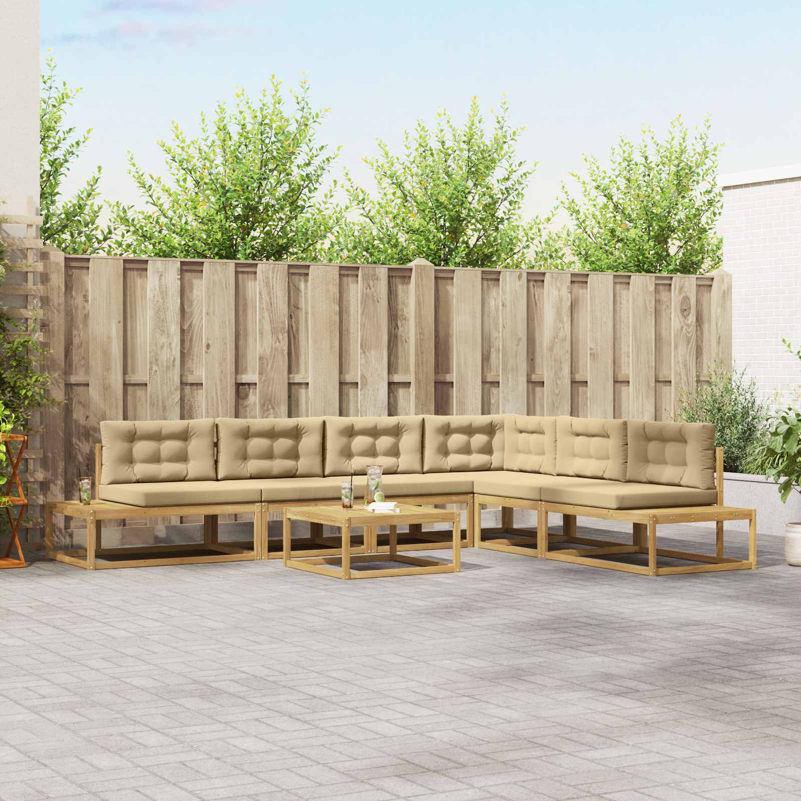 Set vanjskih sofa s jastukom Bijela 79 x 79 x 37 cm Poliester