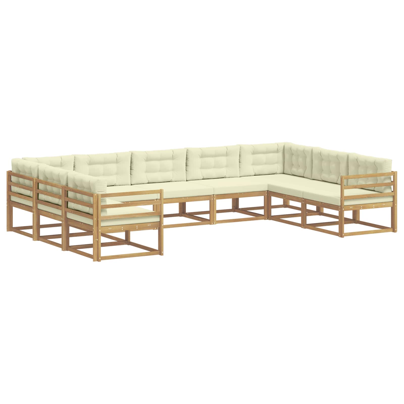 Set vanjskih sofa s jastukom 9 pcs Bijela i krem