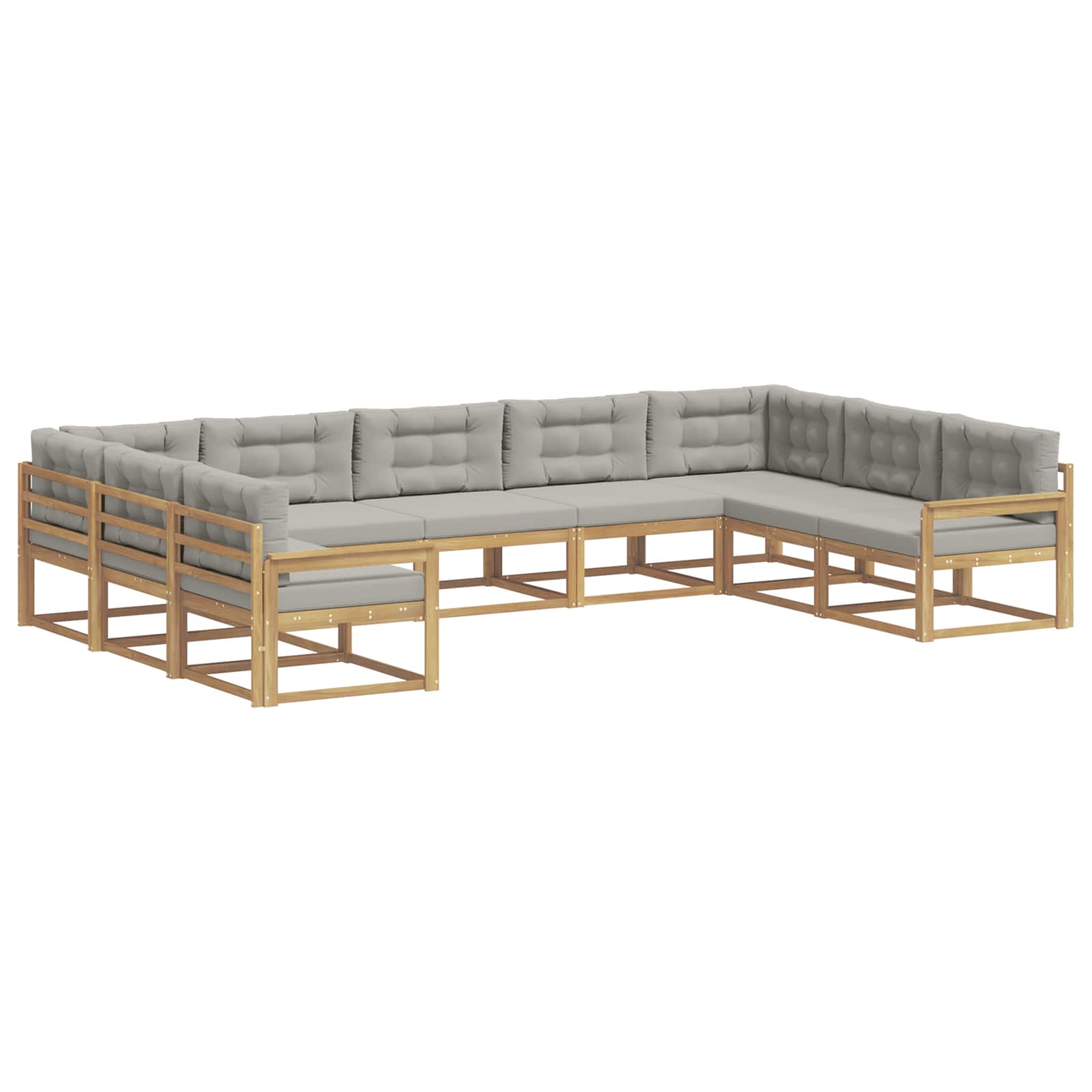 Set vanjskih sofa s jastukom 9 pcs Bijela i svjetlosiva