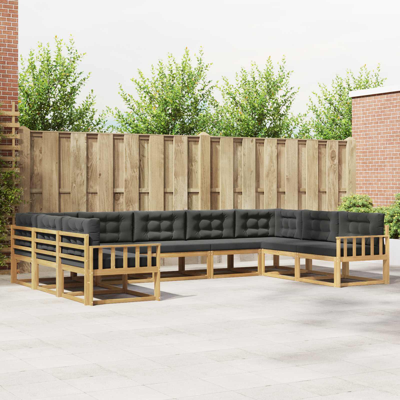 Set vanjskih sofa s jastukom 9 pcs Bijela i antracit
