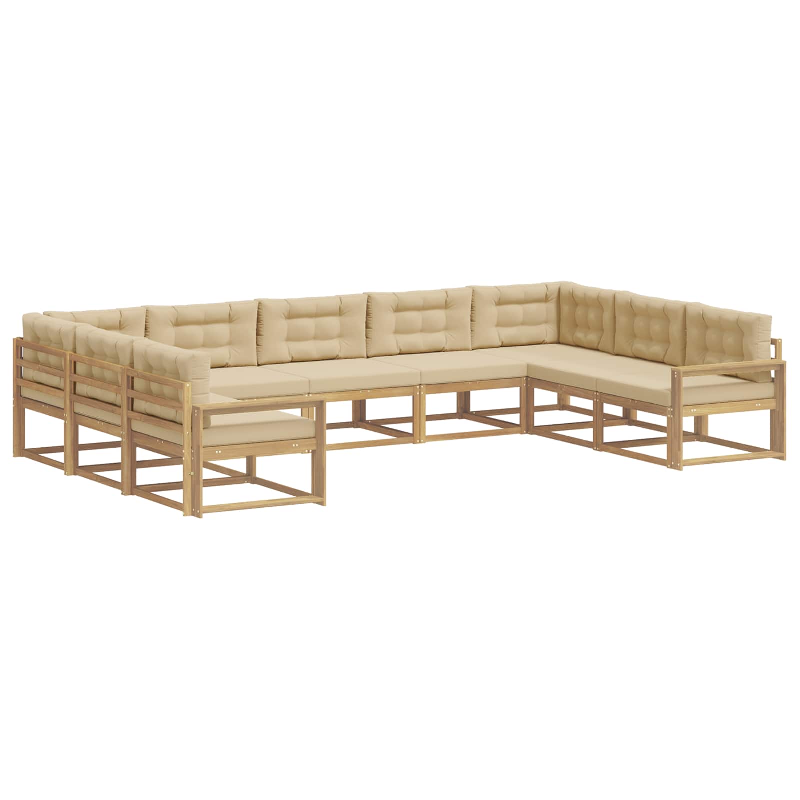 Set vanjskih sofa s jastukom 9 pcs Bijela i bež
