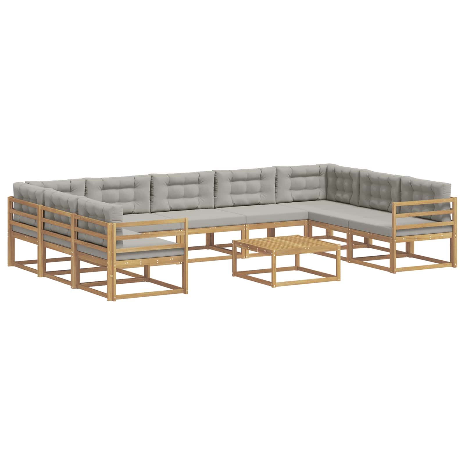 Set vanjskih sofa s jastukom 10 pcs Bijela i svjetlosiva