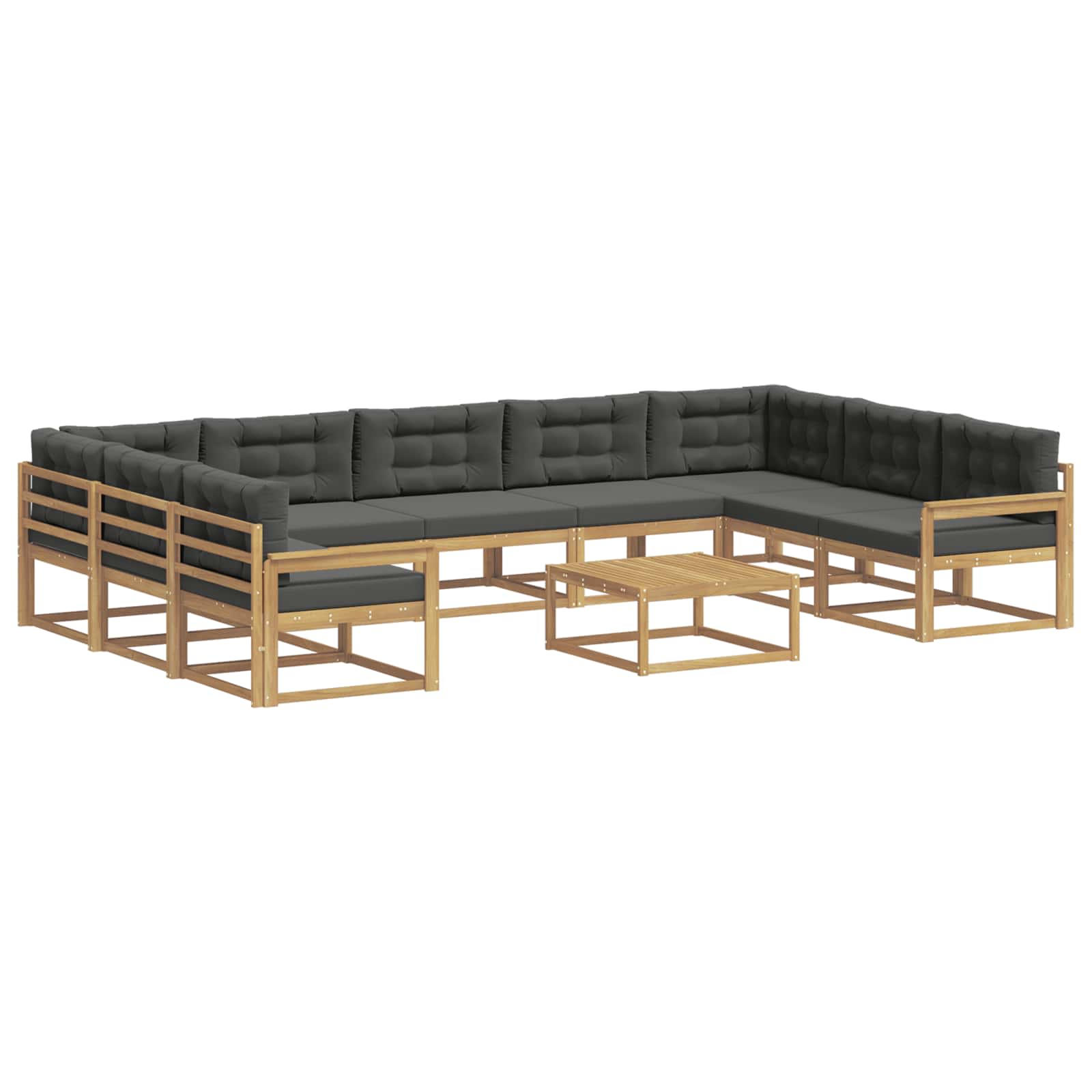 Set vanjskih sofa s jastukom 10 pcs Bijela i antracit