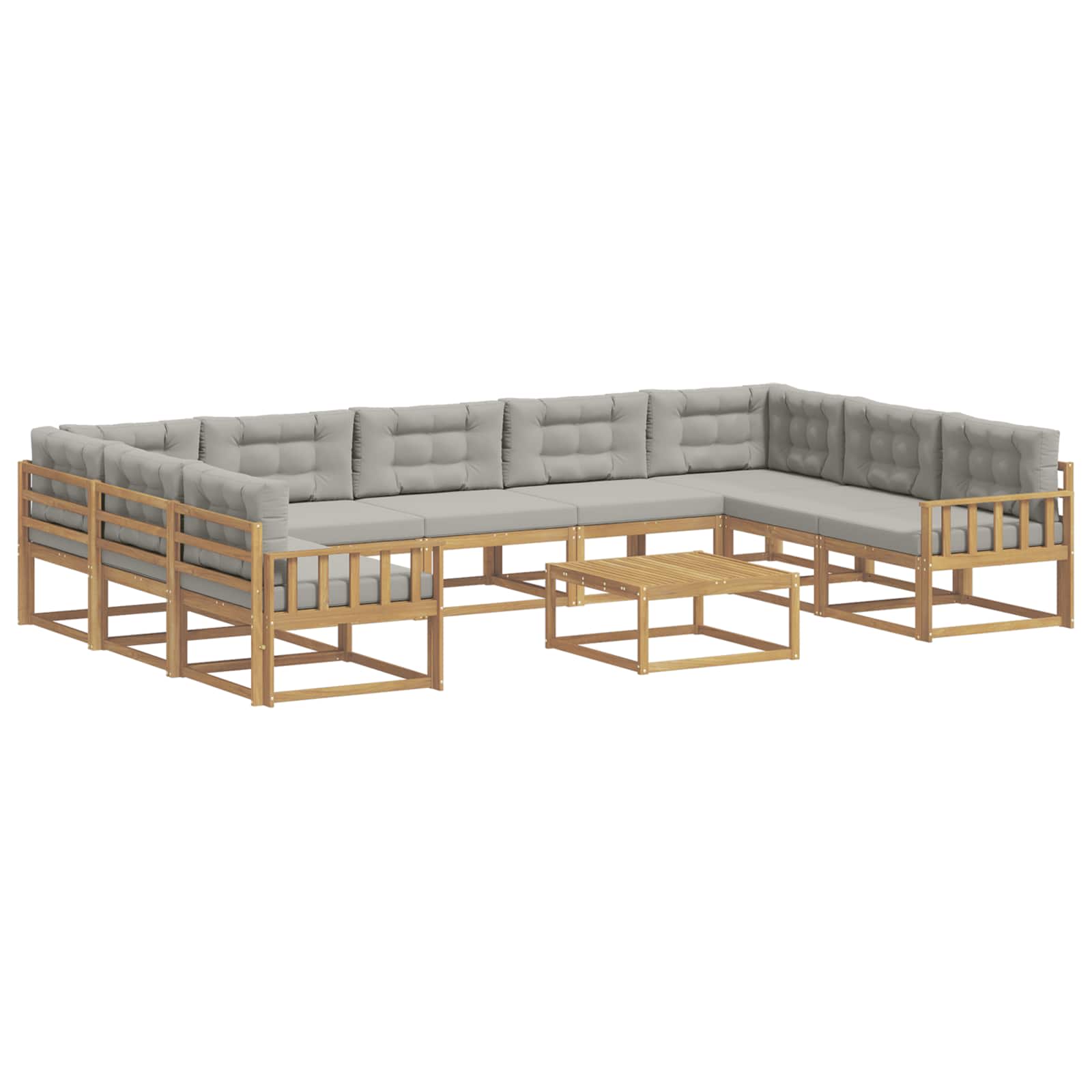 Set vanjskih sofa s jastukom 10 pcs Bijela i svjetlosiva