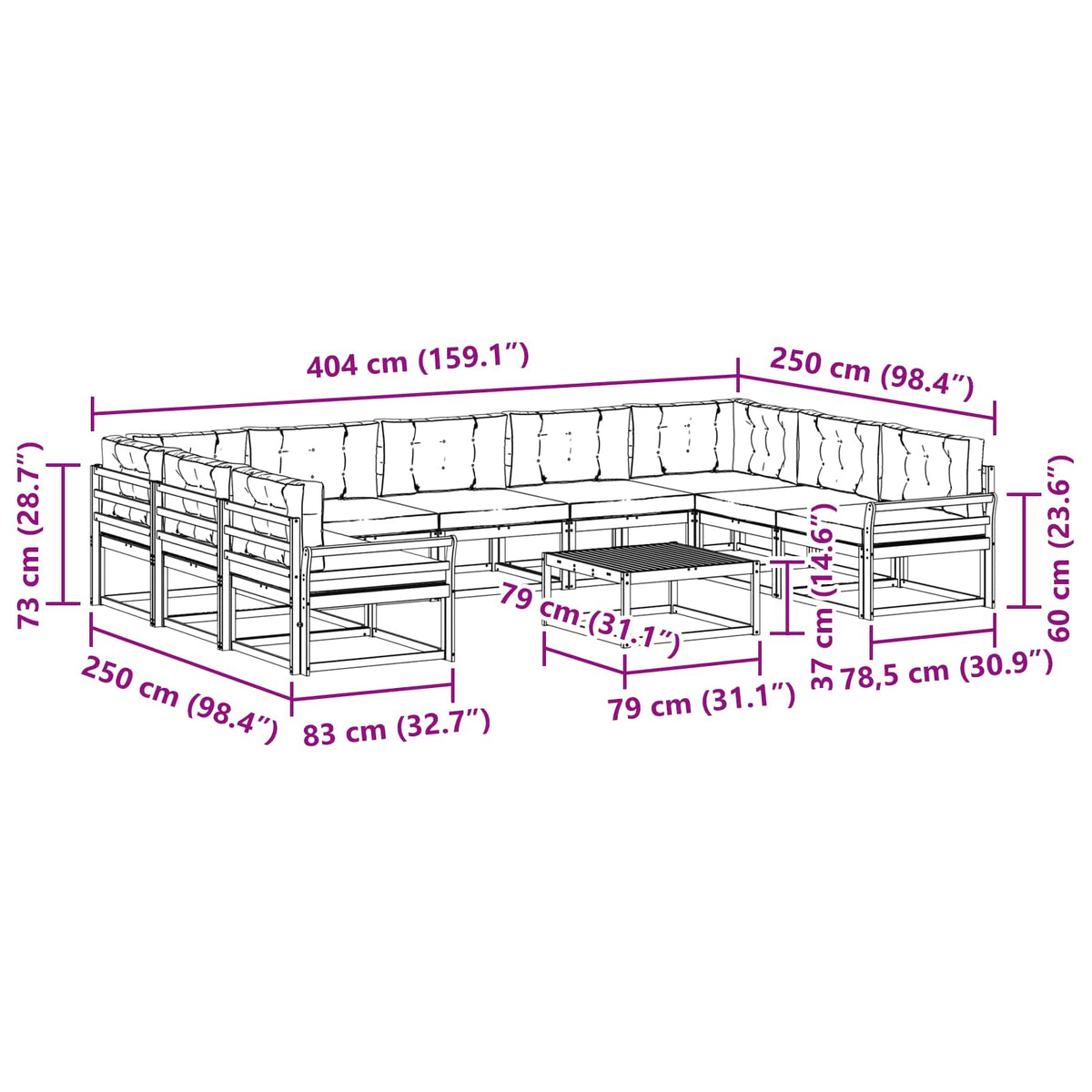 Set vanjskih sofa 10 kom. Bijela i svjetlosiva