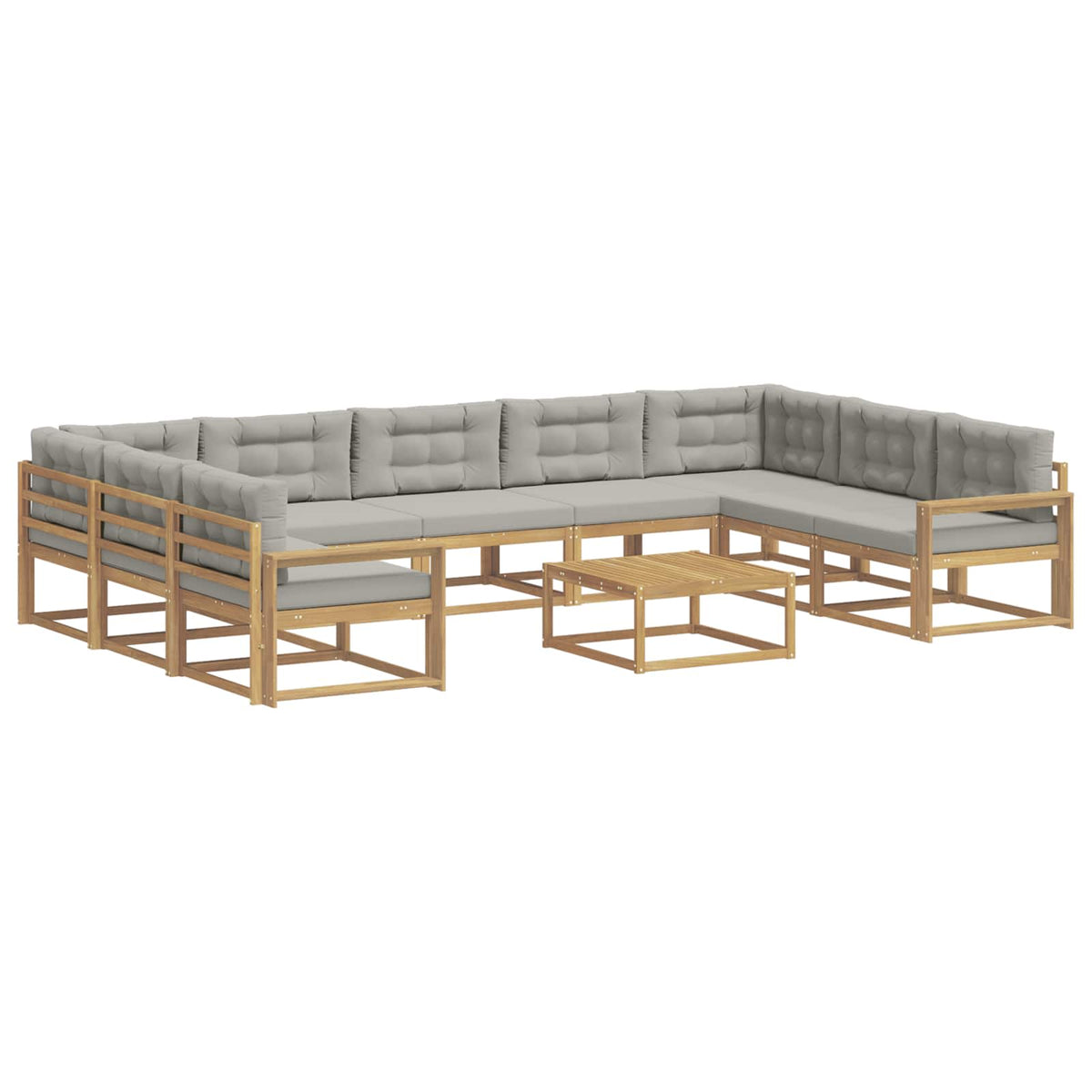 Set vanjskih sofa 10 kom. Bijela i svjetlosiva