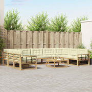 Set vanjskih sofa 10 kom. Bijela i krem