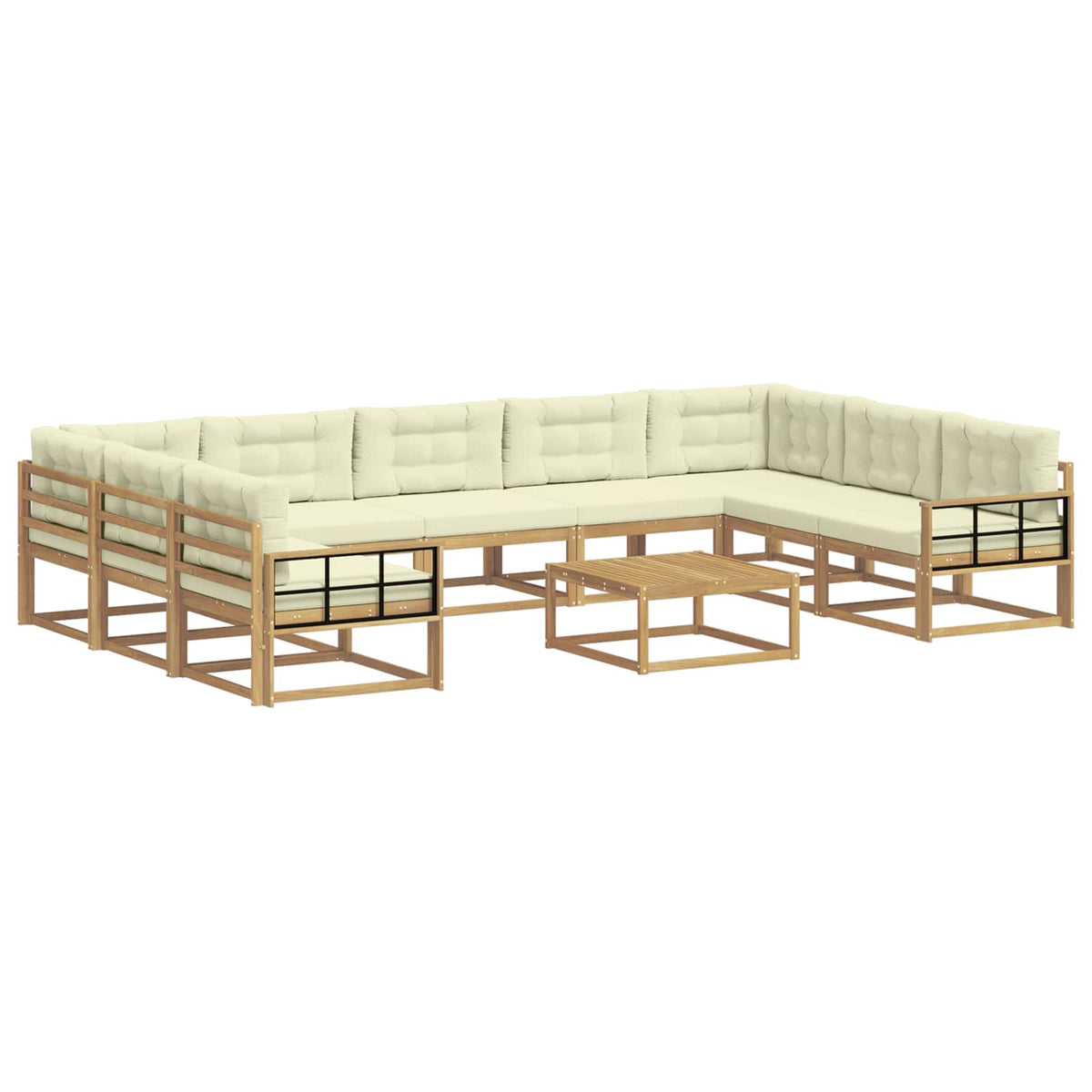 Set vanjskih sofa 10 kom. Bijela i krem