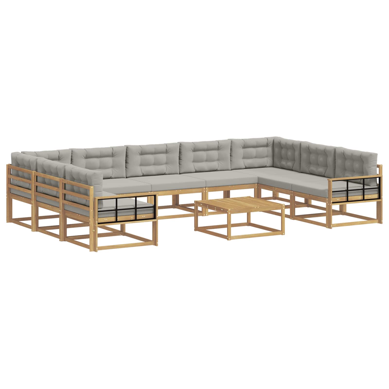 Set vanjskih sofa s jastukom 10 pcs Bijela i svjetlosiva