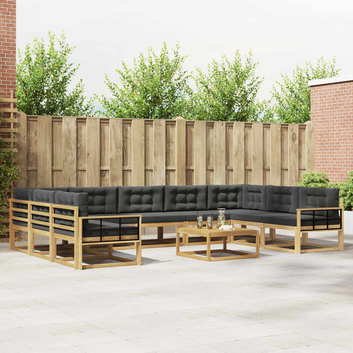 Set vanjskih sofa 10 kom. Bijela i antracit