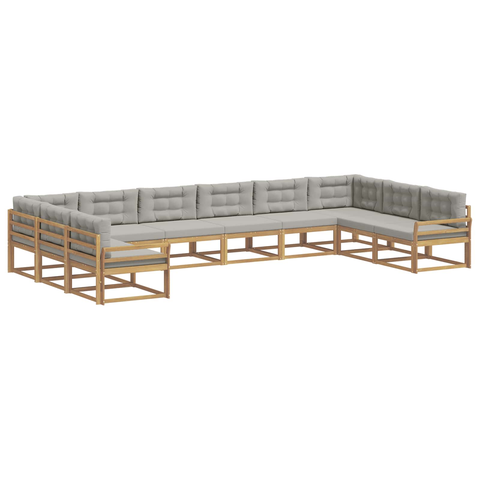 Set vanjskih sofa s jastukom 10 pcs Bijela i svjetlosiva