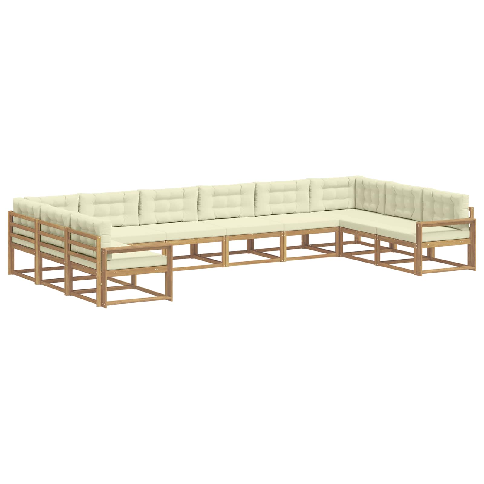 Set vanjskih sofa s jastukom 10 pcs Bijela i krem